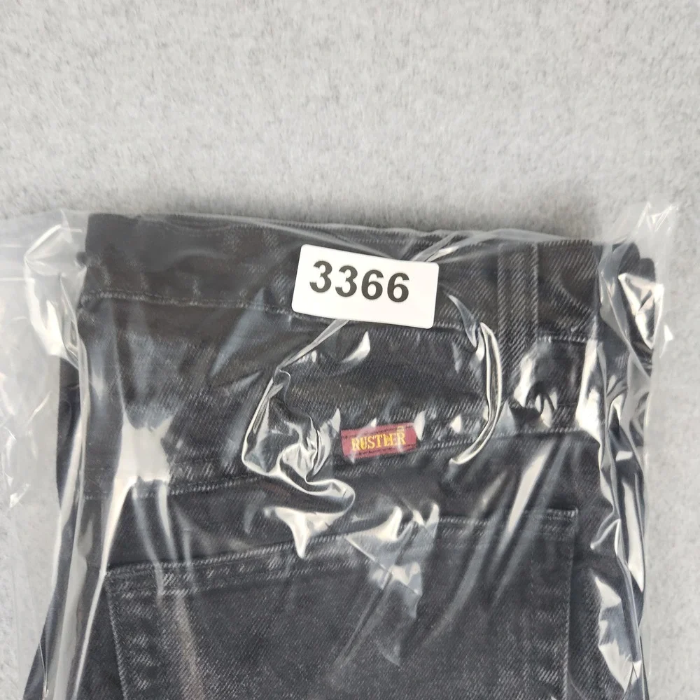 Rustler Jeans Mens 32x32 Black Denim Cotton Zip Fly Regular Fit Straight Leg